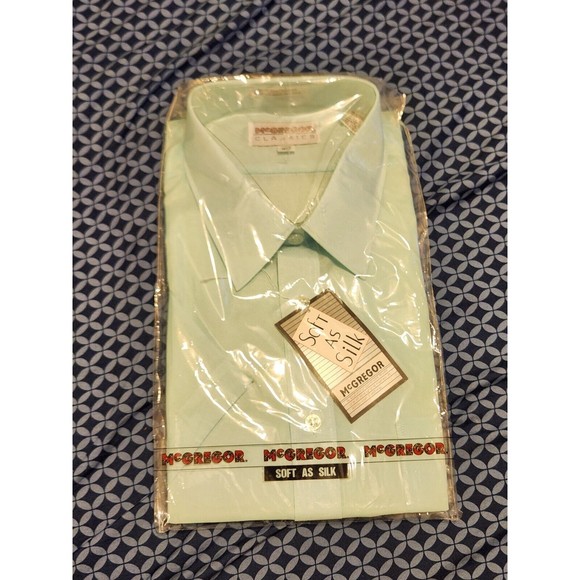 mcgregor dress shirt McGregor Classics Button Up Shirt Mens Large Blue Plaid Long Sleeve Work Casual